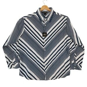 Montage Collection Button Down Mens XL Blue Excellent Striped‎ Pattern